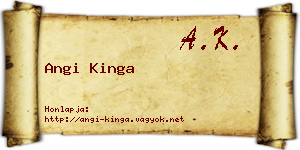 Angi Kinga névjegykártya